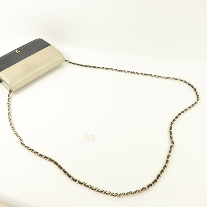 CHANEL 牛皮皮革Wallet On Chain WOC鏈帶肩背袋-8