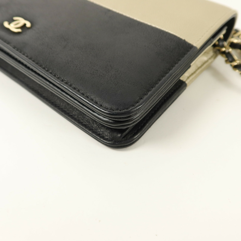 CHANEL 牛皮皮革Wallet On Chain WOC鏈帶肩背袋-11