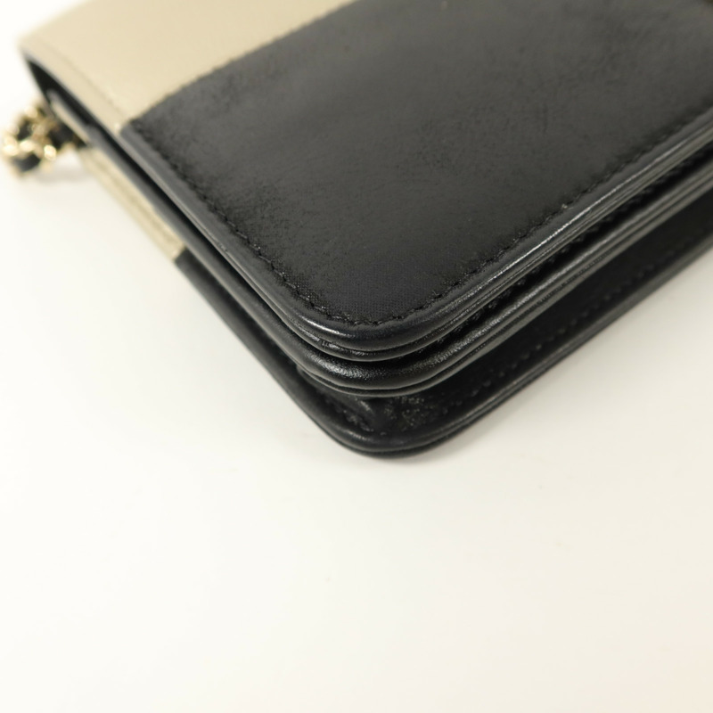 CHANEL 牛皮皮革Wallet On Chain WOC鏈帶肩背袋-12