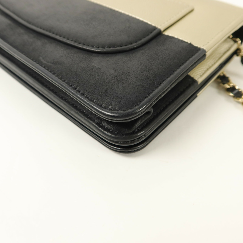 CHANEL 牛皮皮革Wallet On Chain WOC鏈帶肩背袋-13