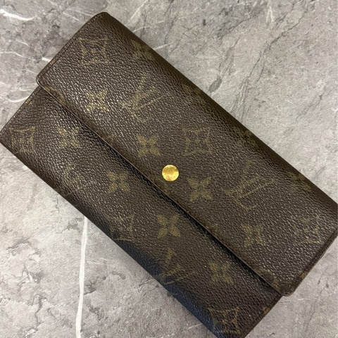 Louis Vuitton經典老花三折長夾