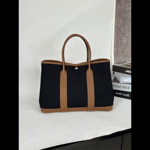 Hermes Garden Party 30 
栗子色拼黑色帆布