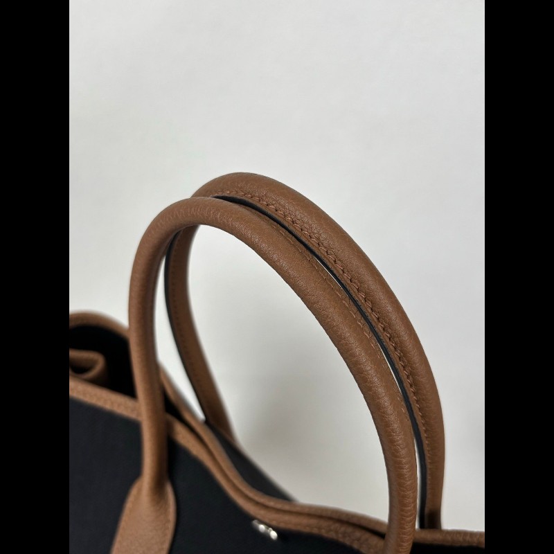 Hermes Garden Party 30 
栗子色拼黑色帆布-7