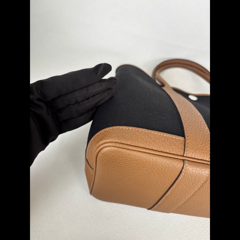 Hermes Garden Party 30 
栗子色拼黑色帆布-9
