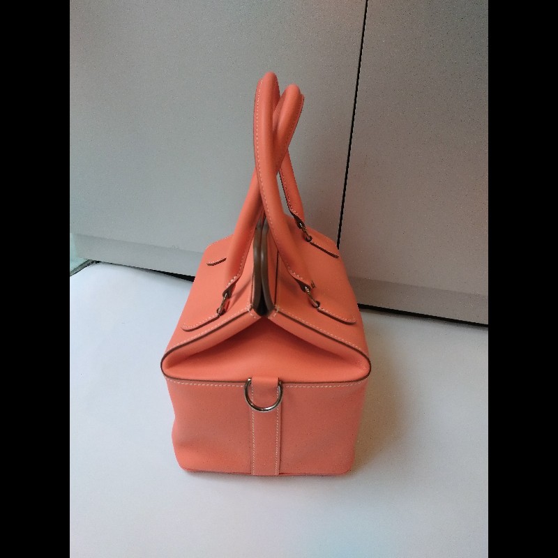 Hermes 銀釦龍蝦粉皮革牛奶盒包 toolbox 20-6