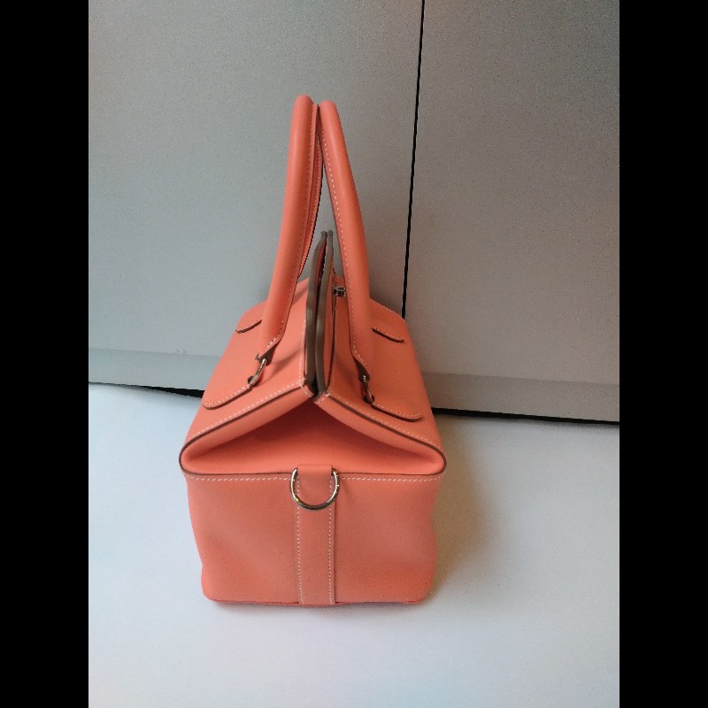 Hermes 銀釦龍蝦粉皮革牛奶盒包 toolbox 20-7