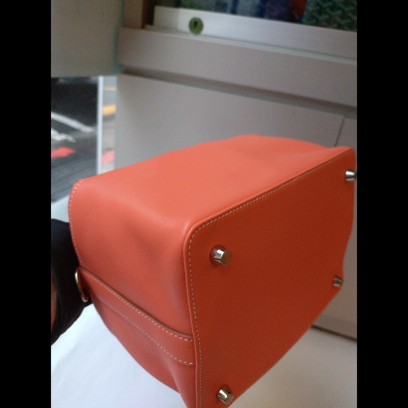 Hermes 銀釦龍蝦粉皮革牛奶盒包 toolbox 20-13