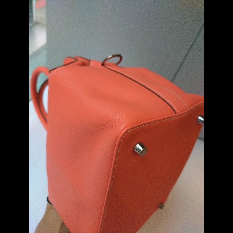 Hermes 銀釦龍蝦粉皮革牛奶盒包 toolbox 20-14