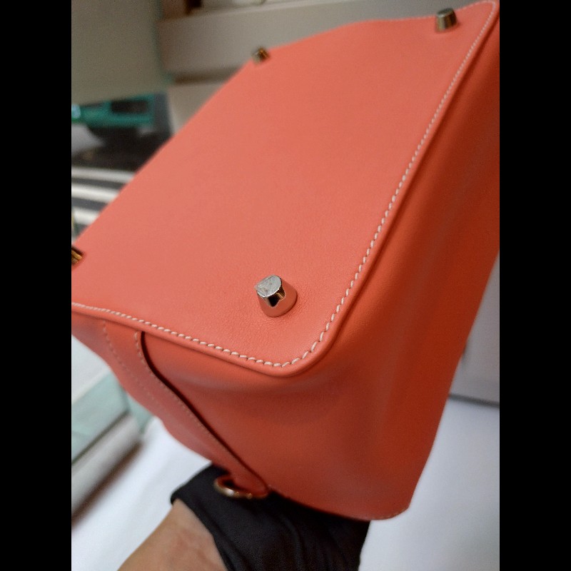 Hermes 銀釦龍蝦粉皮革牛奶盒包 toolbox 20-15