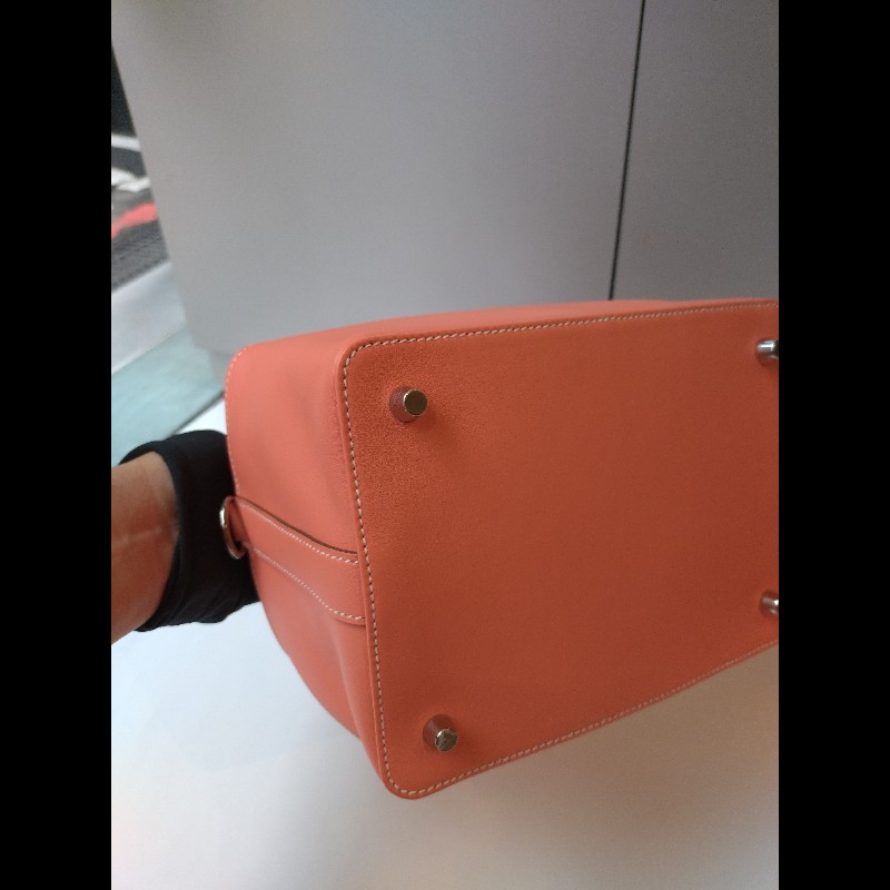 Hermes 銀釦龍蝦粉皮革牛奶盒包 toolbox 20-18