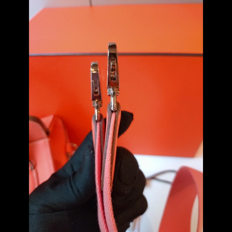 Hermes 銀釦龍蝦粉皮革牛奶盒包 toolbox 20-24