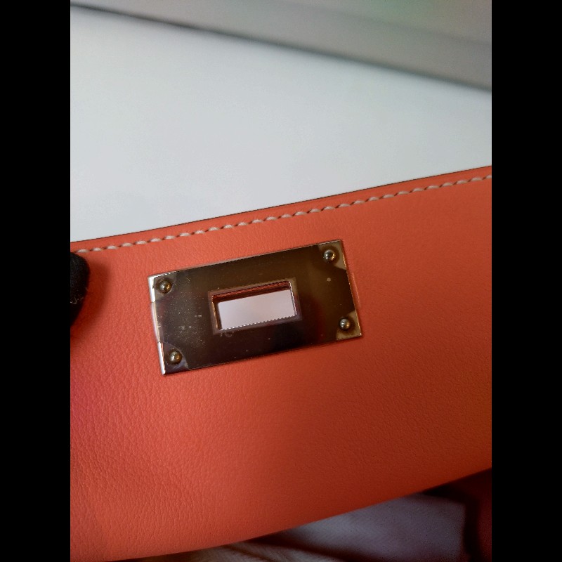 Hermes 銀釦龍蝦粉皮革牛奶盒包 toolbox 20-34