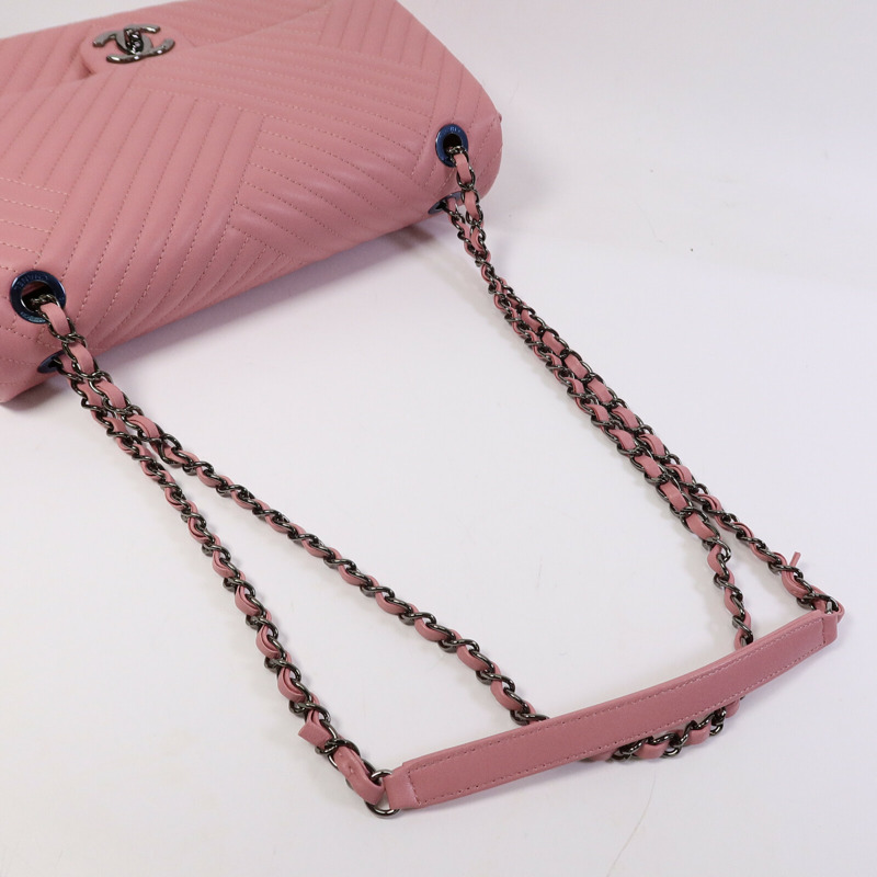 CHANEL 牛皮皮革Chain Shoulder Bag鏈帶肩背袋-8