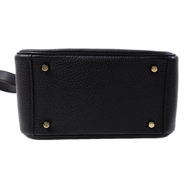 HERMES Clemence皮革Mini Lindy手挽肩背兩用袋Noir-3