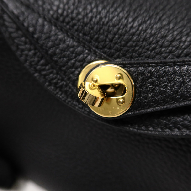 HERMES Clemence皮革Mini Lindy手挽肩背兩用袋Noir-6