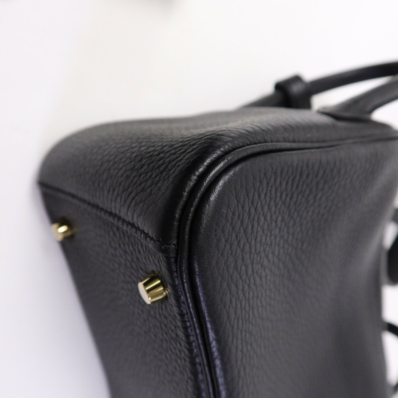 HERMES Clemence皮革Mini Lindy手挽肩背兩用袋Noir-13