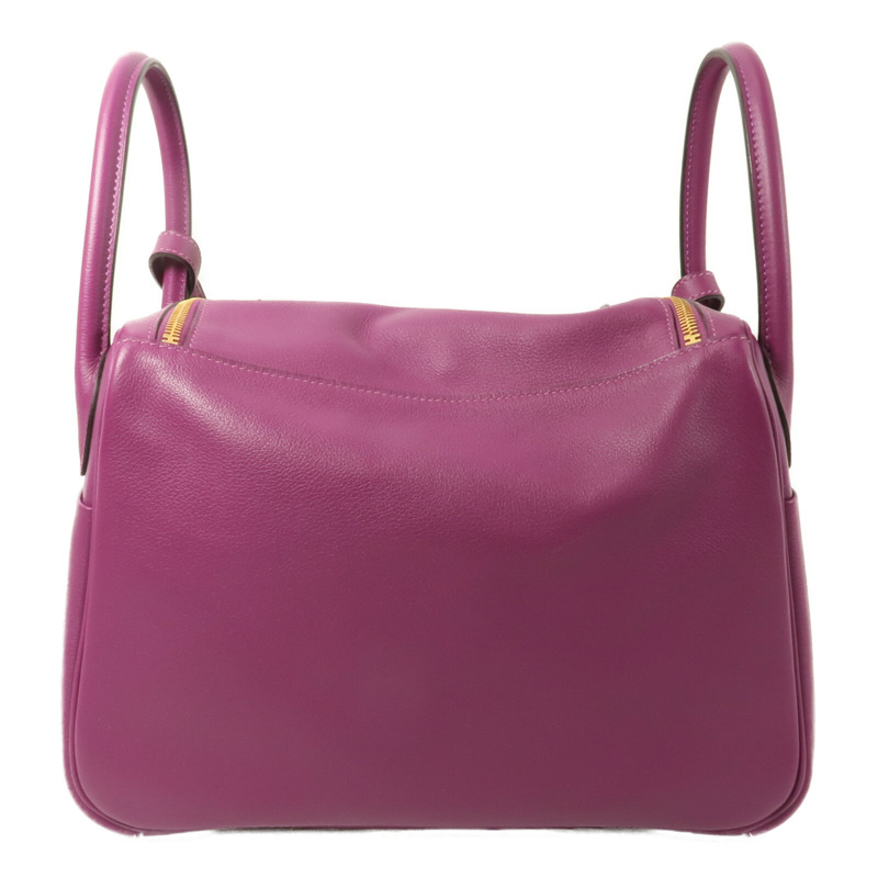 HERMES Evercolor皮革Lindy 30手挽肩背兩用袋Anemone-1