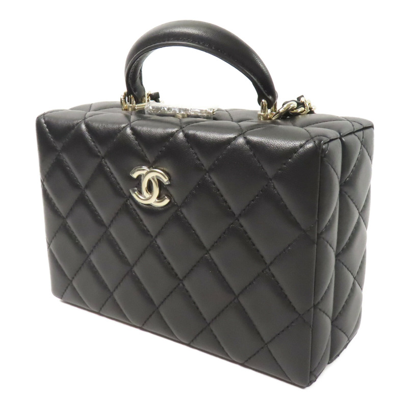 CHANEL 羊皮皮革Small Box鏈帶手挽肩背兩用袋-1