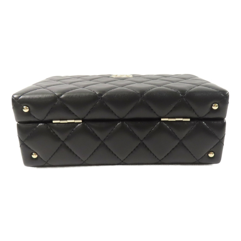 CHANEL 羊皮皮革Small Box鏈帶手挽肩背兩用袋-3