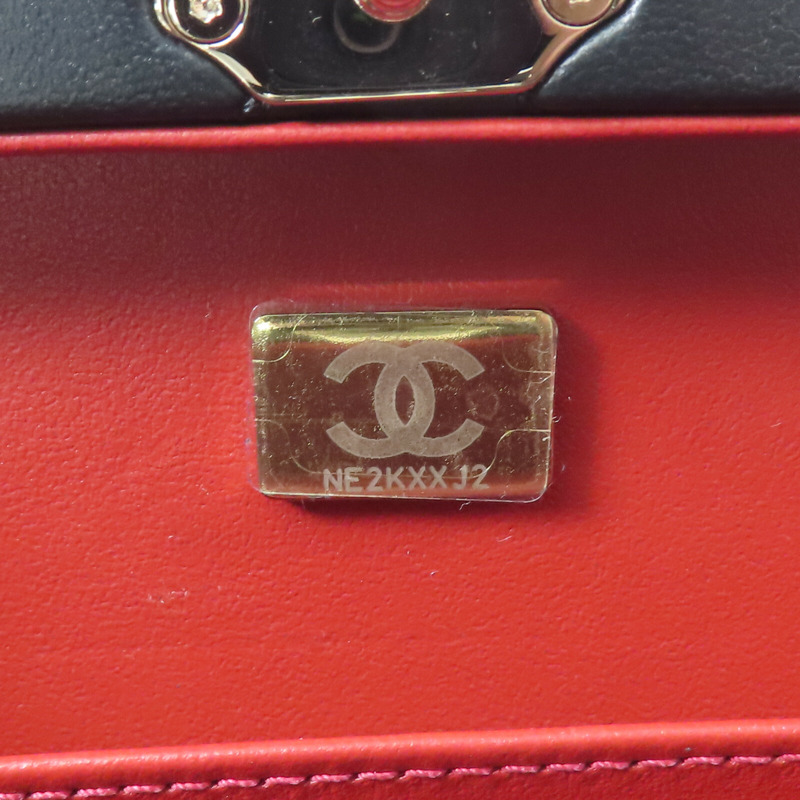 CHANEL 羊皮皮革Small Box鏈帶手挽肩背兩用袋-6