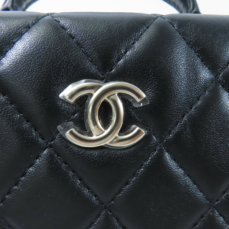 CHANEL 羊皮皮革Small Box鏈帶手挽肩背兩用袋-7