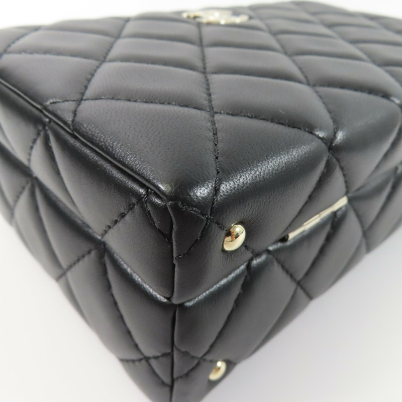 CHANEL 羊皮皮革Small Box鏈帶手挽肩背兩用袋-10