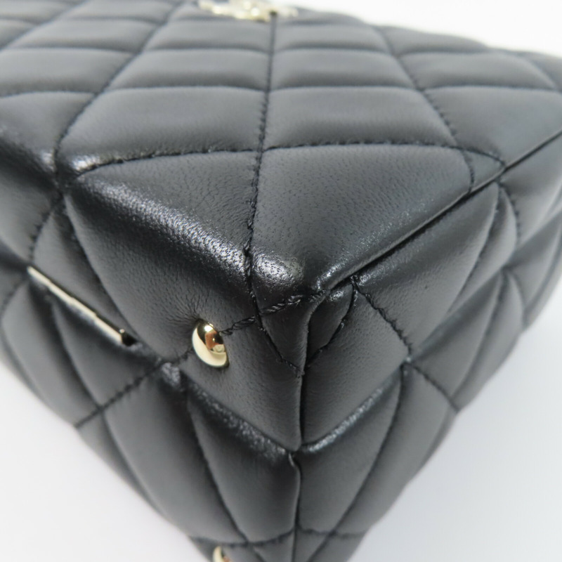 CHANEL 羊皮皮革Small Box鏈帶手挽肩背兩用袋-11