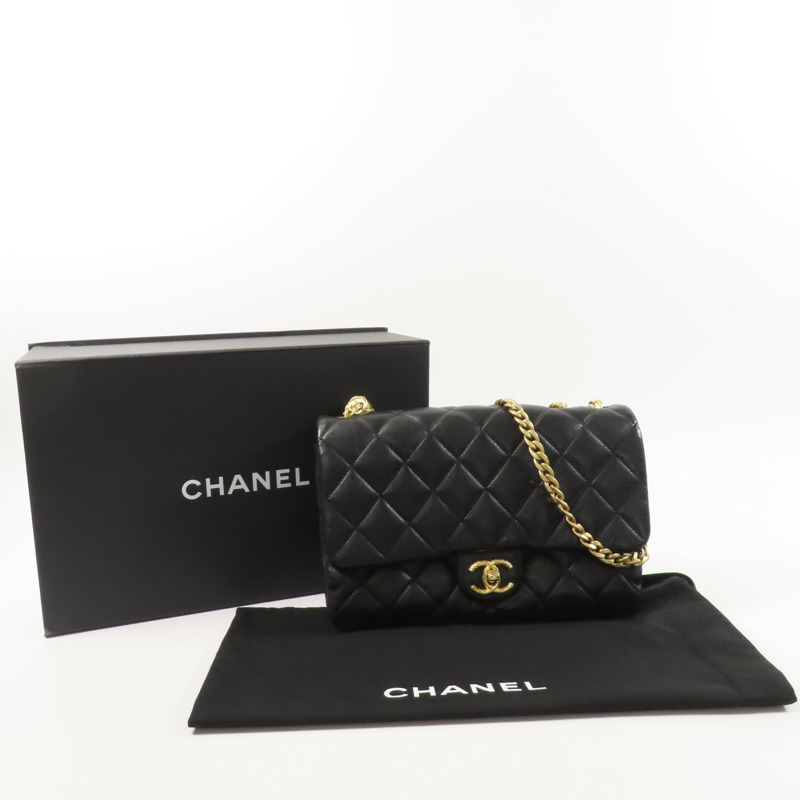 CHANEL 羊皮皮革Chain Shoulder鏈帶肩背袋-10