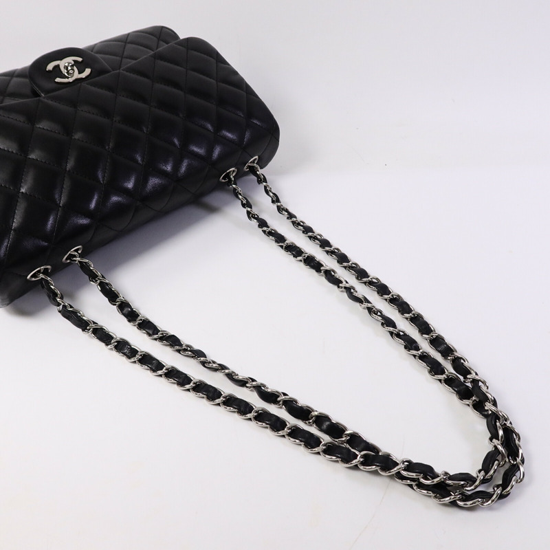 CHANEL 羊皮皮革Large Classic鏈帶肩背袋-8