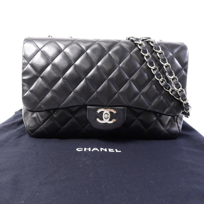 CHANEL 羊皮皮革Large Classic鏈帶肩背袋-9