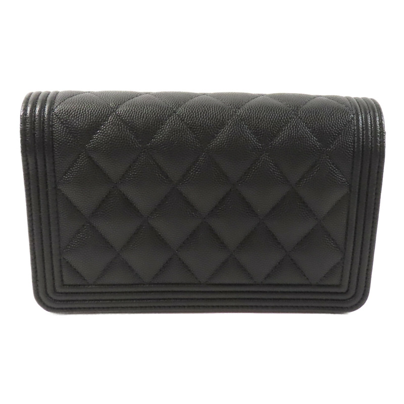 CHANEL 牛皮皮革Boy Wallet On Chain鏈帶肩背袋-2