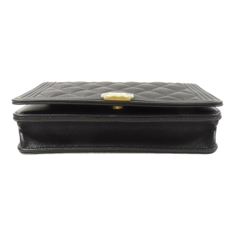 CHANEL 牛皮皮革Boy Wallet On Chain鏈帶肩背袋-3