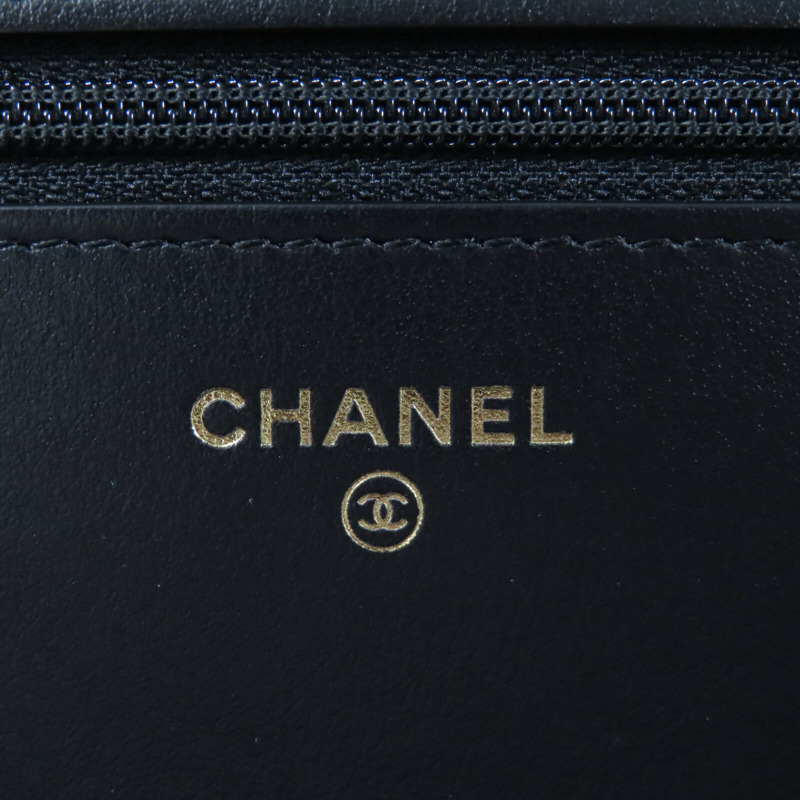 CHANEL 牛皮皮革Boy Wallet On Chain鏈帶肩背袋-5