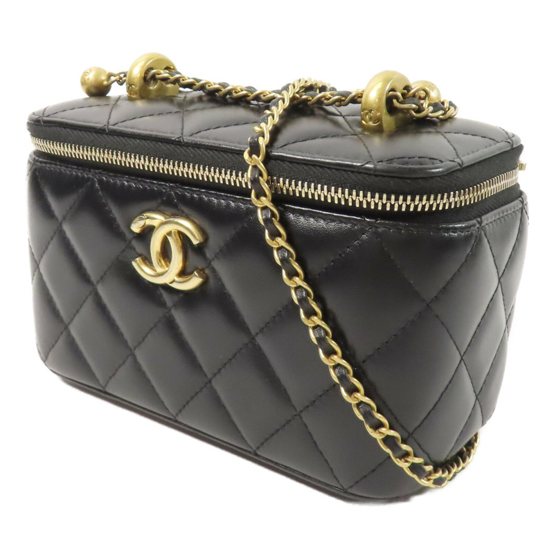 CHANEL 羊皮皮革Vanity Case鏈帶肩背袋-1