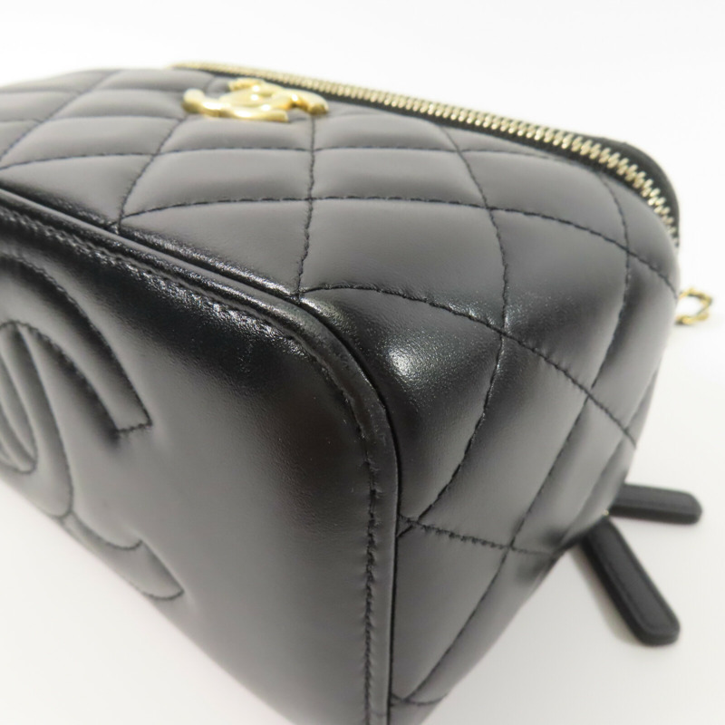 CHANEL 羊皮皮革Vanity Case鏈帶肩背袋-12