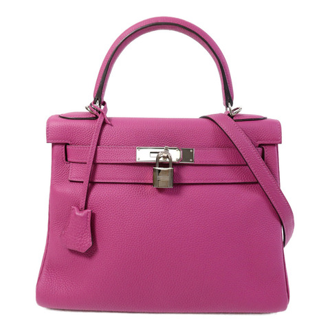 HERMES Togo皮革Kelly 28手挽肩背兩用袋Rose Purple
