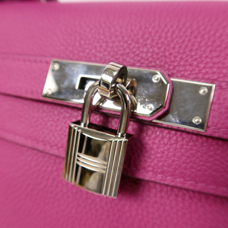 HERMES Togo皮革Kelly 28手挽肩背兩用袋Rose Purple-6