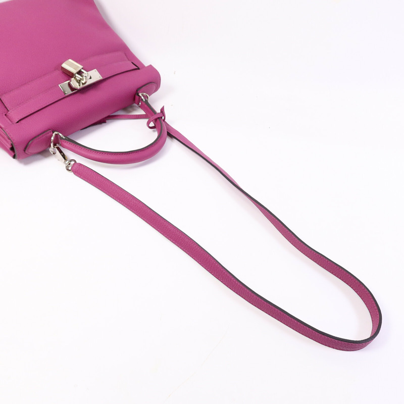 HERMES Togo皮革Kelly 28手挽肩背兩用袋Rose Purple-8