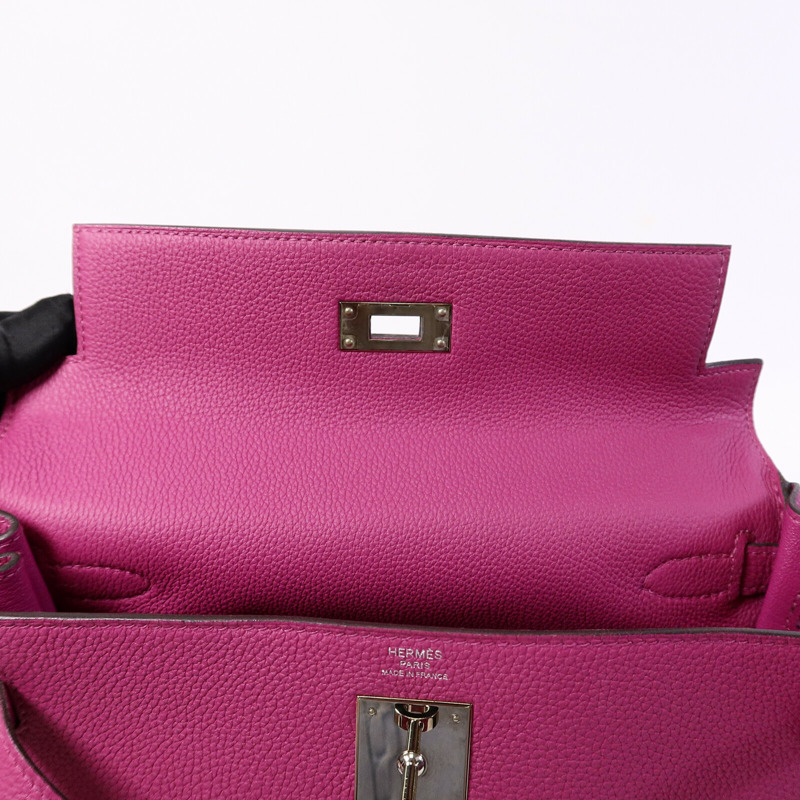 HERMES Togo皮革Kelly 28手挽肩背兩用袋Rose Purple-13