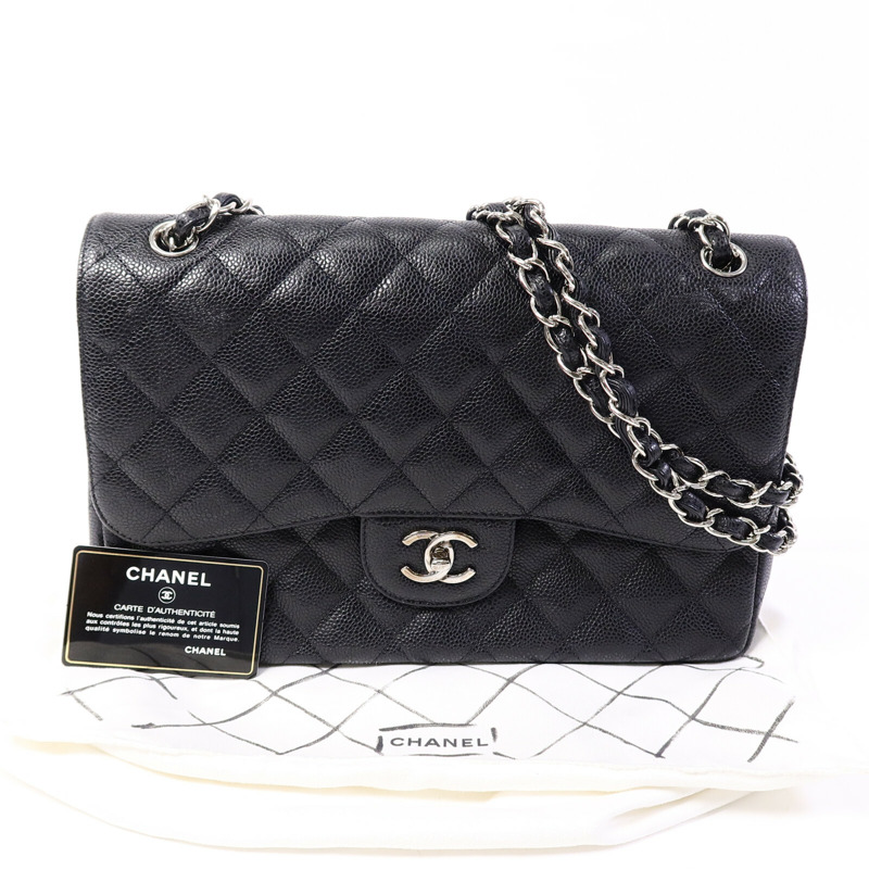 CHANEL 牛皮皮革Large Classic鏈帶肩背袋-9