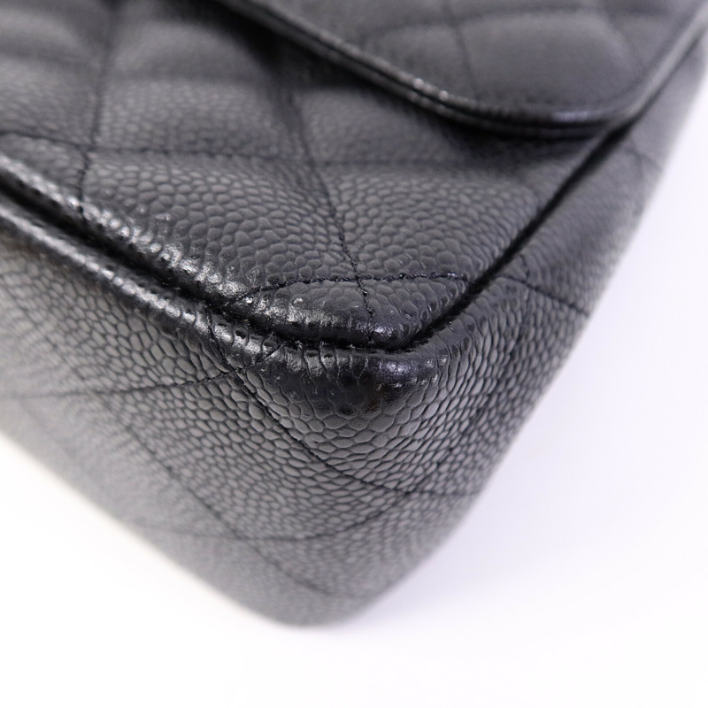 CHANEL 牛皮皮革Large Classic鏈帶肩背袋-11