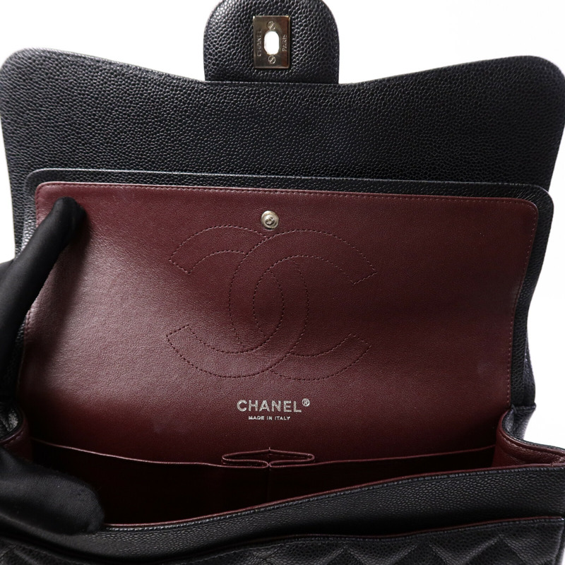 CHANEL 牛皮皮革Large Classic鏈帶肩背袋-15