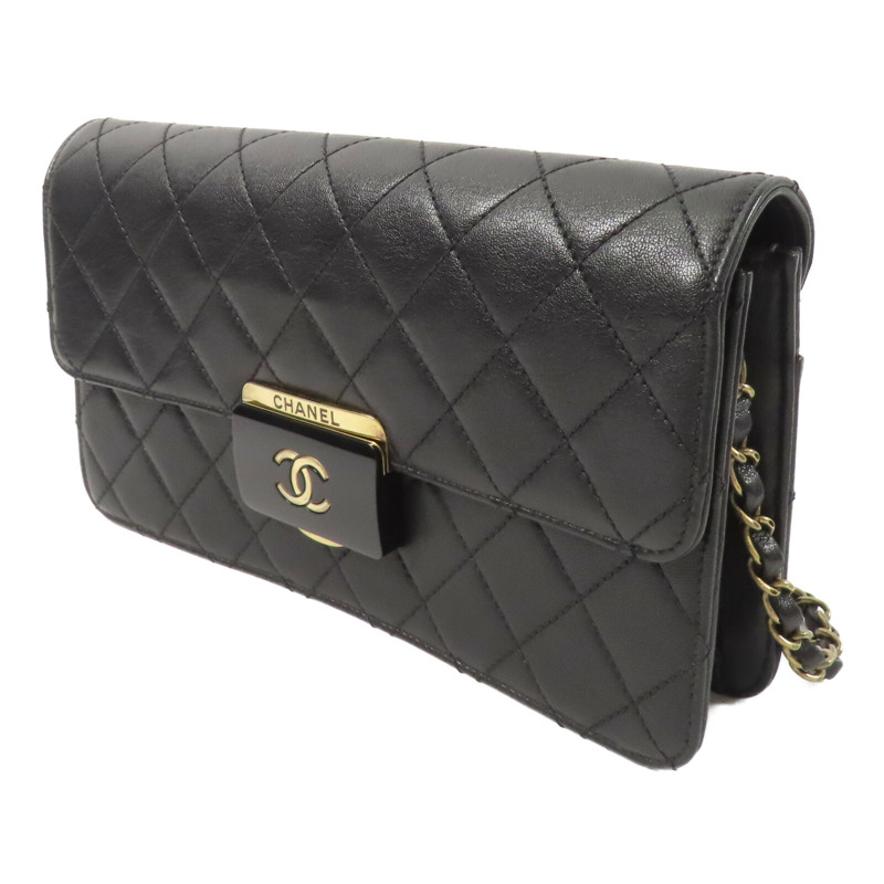 CHANEL 牛皮皮革Beauty Lock Flap鏈帶肩背袋-1