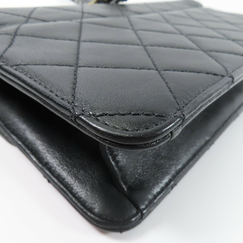 CHANEL 牛皮皮革Beauty Lock Flap鏈帶肩背袋-13