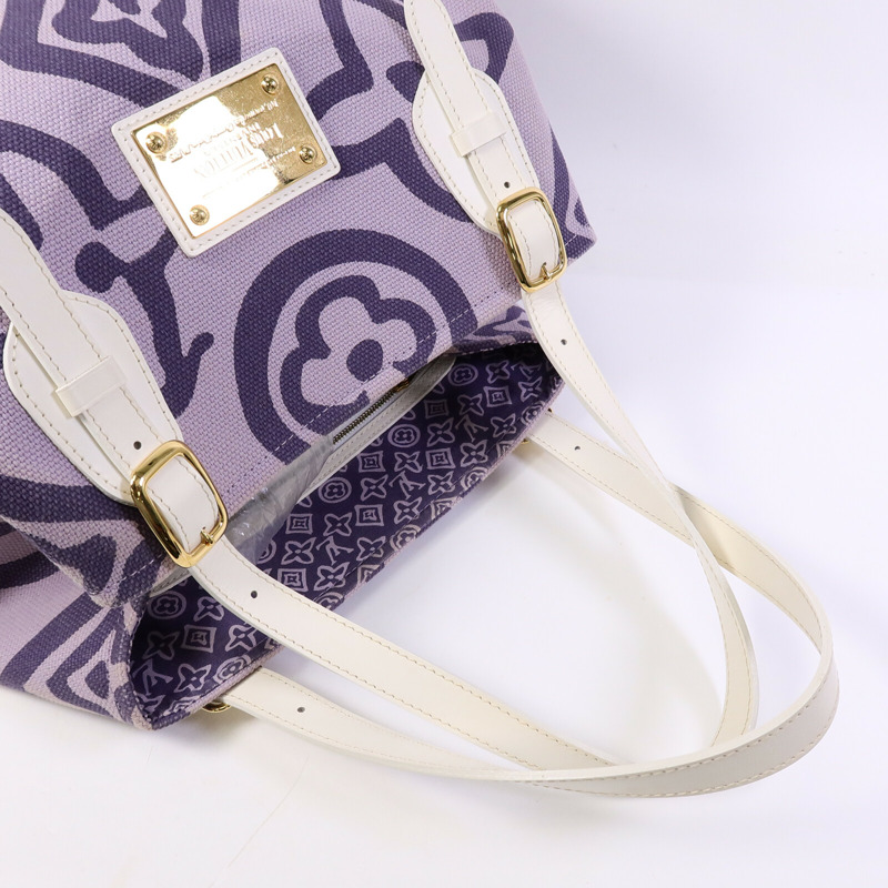LOUIS VUITTON 帆布Tahitienne GM Lilac手挽袋-7