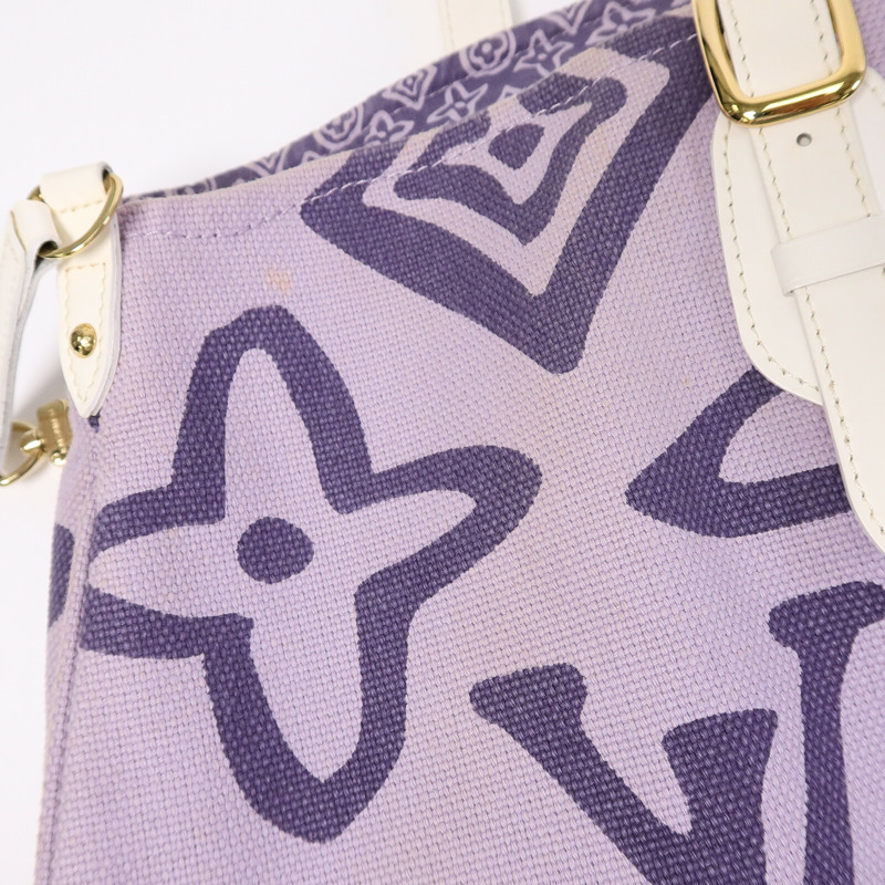 LOUIS VUITTON 帆布Tahitienne GM Lilac手挽袋-15