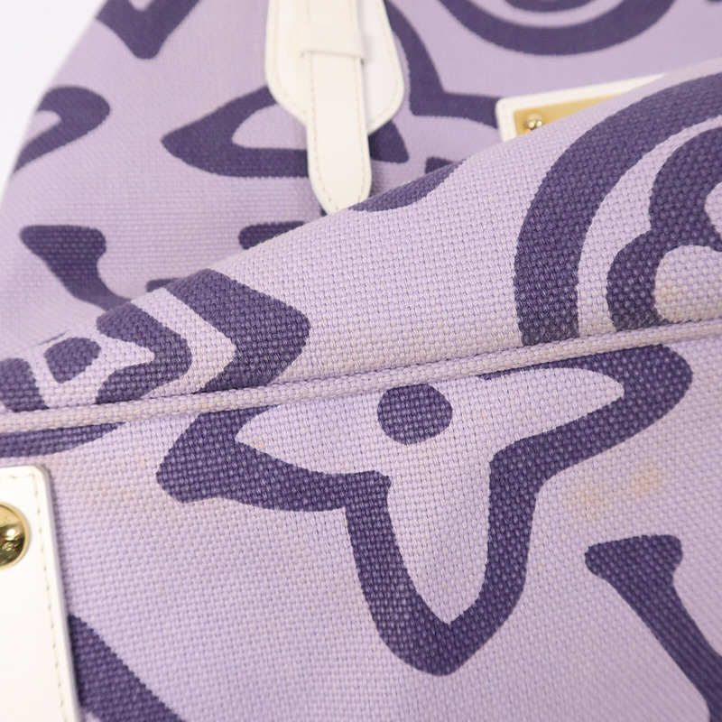LOUIS VUITTON 帆布Tahitienne GM Lilac手挽袋-17