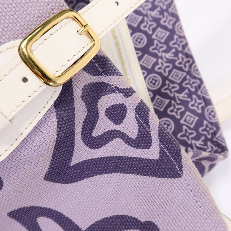 LOUIS VUITTON 帆布Tahitienne GM Lilac手挽袋-21