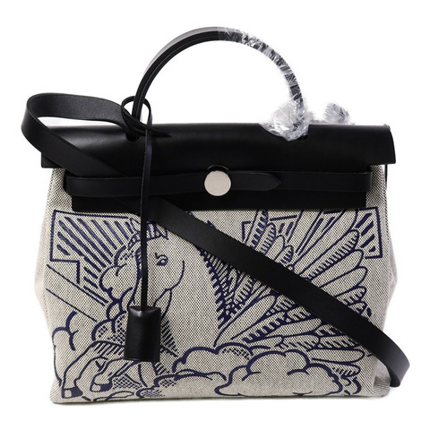 HERMES 帆布Herbag Pegasus Pop PM手挽肩背兩用袋Noir