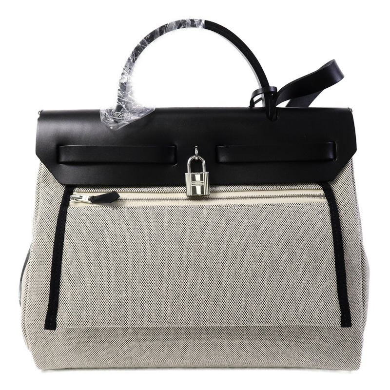 HERMES 帆布Herbag Pegasus Pop PM手挽肩背兩用袋Noir-1